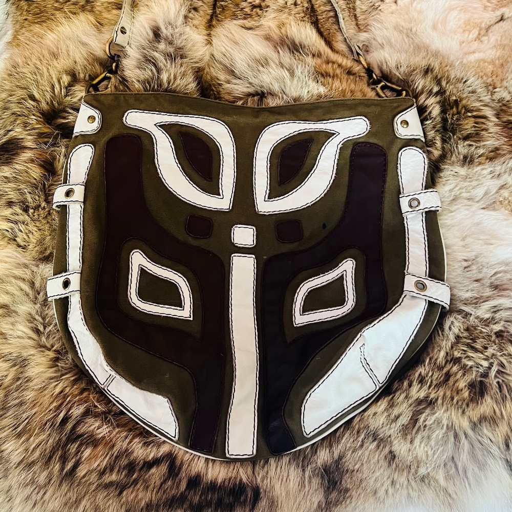 Impossible to find Limited Edition Hayden Harnett leather tribal bag